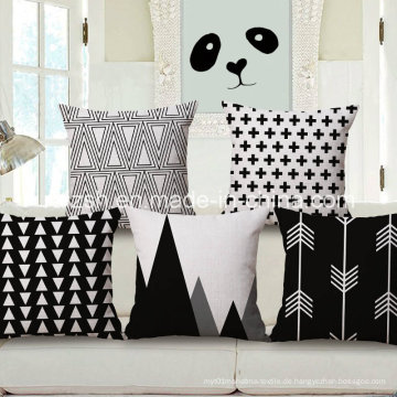 Nordic Ikea Geometric Schwarz und Weiß Baumwolle und Leinen Kissenbezug